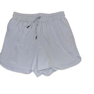 Varley Women's Light Blue Gray Athletic Running Shorts with Drawstring